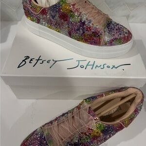 NIB - Betsey Johnson Colorful Beaded Sneakers